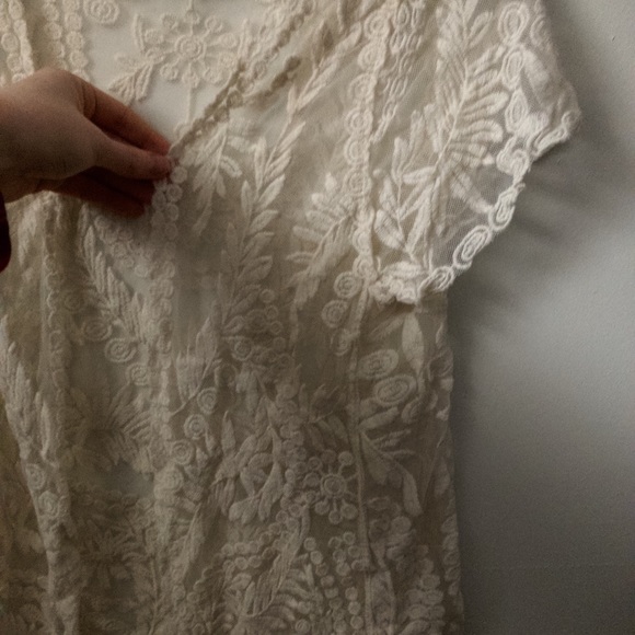 Short sleeve boho lace cardigan/coverup - Picture 5 of 6